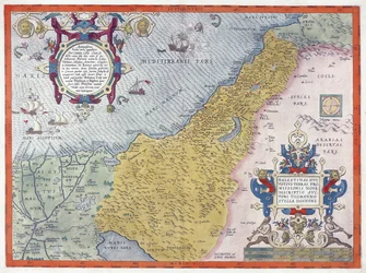 Mapa Palestyny, z Theatrum Orbis Terrarum, 1570